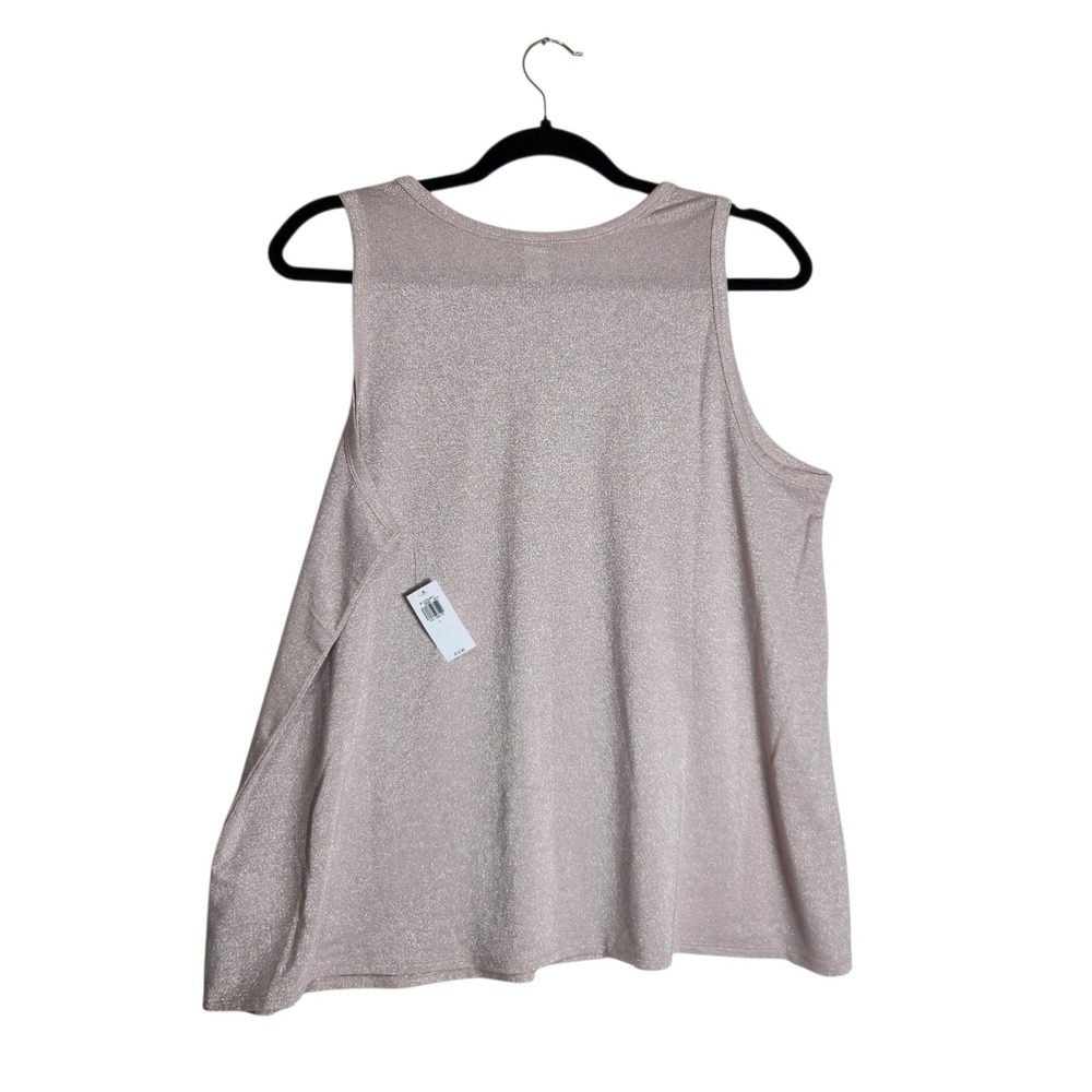 Old Navy Luxe Metallic Shimmer Tank Top Champagne Pink Large Sleeveless Sparkle